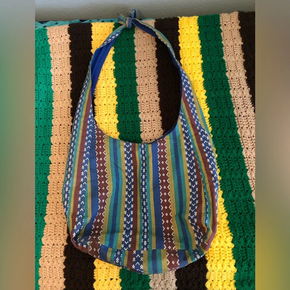 Arizona denim company hobo bag magnet snap striped